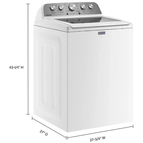 Maytag MVW5430MW Top Load Washer, 27 3/4 inch Width, 5.5 cu. ft. Capacity, 11 Wash Cycles, 4 Temperature Settings, White colour Water Faucet - Image 7