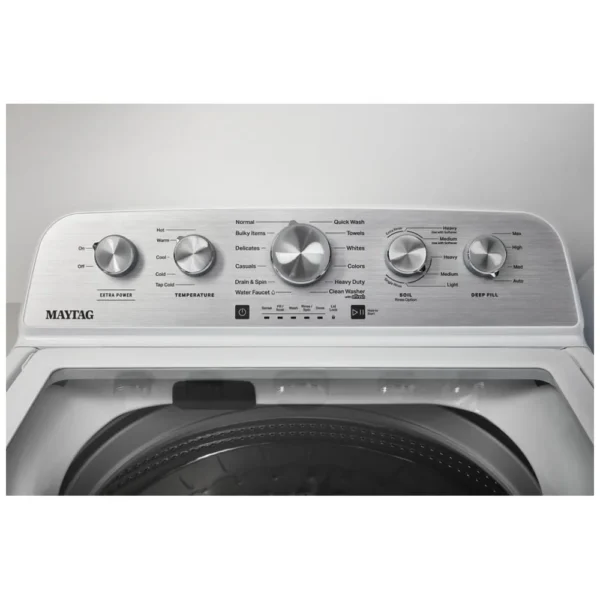 Maytag MVW5430MW Top Load Washer, 27 3/4 inch Width, 5.5 cu. ft. Capacity, 11 Wash Cycles, 4 Temperature Settings, White colour Water Faucet - Image 2