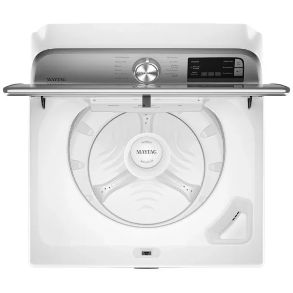 Maytag MVW6230HW Top Load Washer, 27 inch Width, Agitator, 5.4 cu. ft. Capacity, 11 Wash Cycles, 5 Temperature Settings, 750 RPM Washer Spin Speed, Wifi Enabled, White colour (Contains Agitator), Soft Close Lid - Image 6