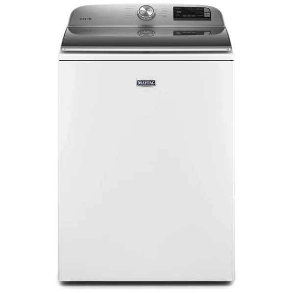 Maytag MVW6230HW Top Load Washer, 27 inch Width, Agitator, 5.4 cu. ft. Capacity, 11 Wash Cycles, 5 Temperature Settings, 750 RPM Washer Spin Speed, Wifi Enabled, White colour (Contains Agitator), Soft Close Lid