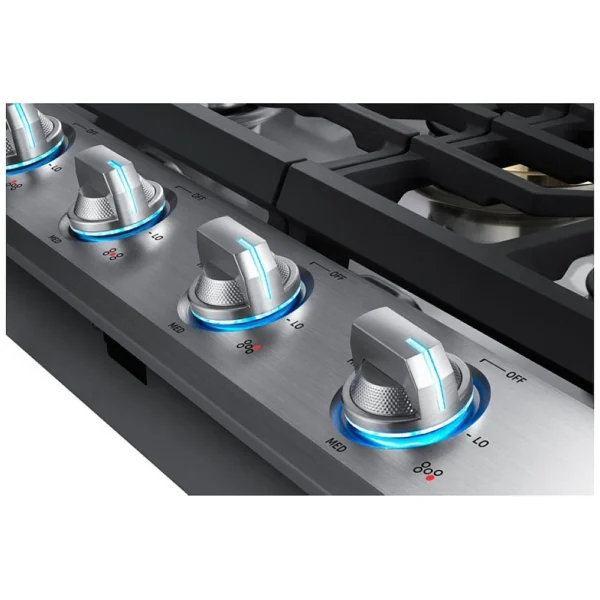 Samsung NA30N7755TS - NA30N7755TS/AA Gas Cooktop, 30 inch Exterior Width, 5 Burners, Stainless Steel colour Wok Grate, Illuminated Knob - Image 4