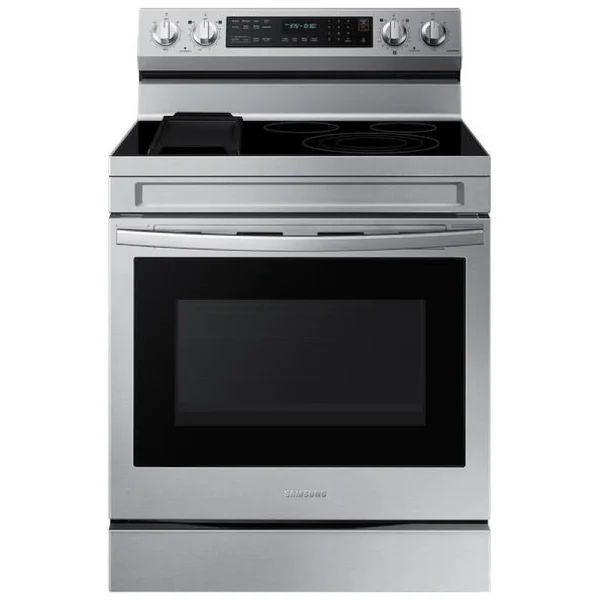 Samsung NE63A6711SS - NE63A6711SS/AC Electric Range, 30 inch Exterior Width, Self Clean, Convection, 5 Burners, 6.3 cu. ft. Capacity, Storage Drawer, Air Fry, 1 Ovens, Stainless Steel colour Air Fry Tray Included, True European Convection, Aluminum Griddle