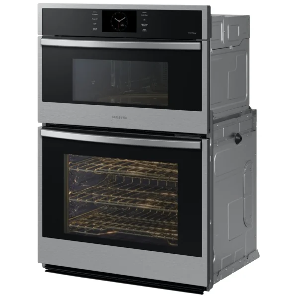 Samsung NQ70CG600DSRAA Microwave Wall Oven Combo, 30 inch Exterior Width, Convection, Self Clean, 7 cu. ft. Capacity, Temperature Probe, Wifi Enabled, Stainless Steel colour Air Fry, Air Sous Vide, Temperature Probe, Steam Cooking, True European Convection, Telescopic Gliding Extension Rack - Image 2