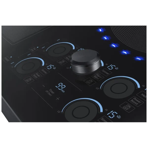 Samsung NZ36K7880UG - NZ36K7880UG/AA Induction Cooktop, 36 inch Exterior Width, 5 Burners, Induction, Black colour Virtual Flame, Magnetic Knob + Digital Touch, FlexZone - Image 4