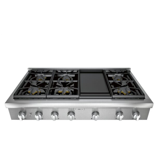 Thermador PCG486WD Gas Rangetop, 48 inch Exterior Width, 6 Burners, Stainless Steel colour Griddle - Image 2