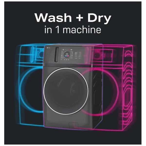 GE Profile PFQ97HSPVDS Front Load Washer, 28 inch Width, 5.5 cu. ft. Capacity, Steam Clean, 12 Wash Cycles, 5 Temperature Settings, 5 RPM Washer Spin Speed, Wifi Enabled, Carbon Graphite colour Eco Coolâ„¢ Cycle, ADA Compliant, EZ Access Lint Filter, SmartDispenseâ„¢ Technology, Dynamic Balancing Technology - Image 9