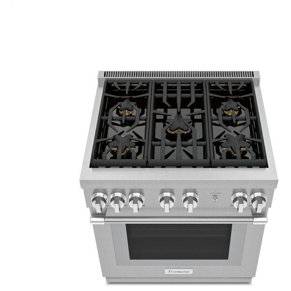 Thermador PRG305WH Gas Range, 30 inch Exterior Width, Convection, 5 Burners, 4.4 cu. ft. Capacity, 1 Ovens, Stainless Steel colour Telescopic Gliding Extension Rack - Image 3