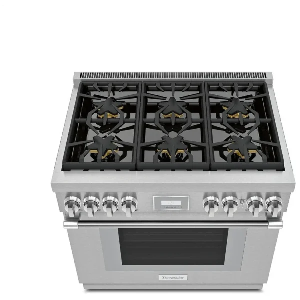 Thermador PRG366WH Gas Range, 36 inch Exterior Width, Convection, 6 Burners, 5.7 cu. ft. Capacity, 1 Ovens, Stainless Steel colour - Image 2