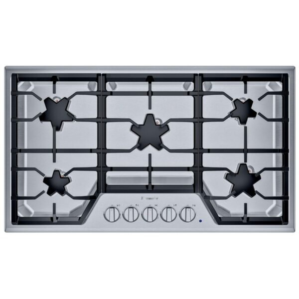 Thermador SGSX365TS Gas Cooktop, 36 inch Exterior Width, 5 Burners, Stainless Steel colour - Image 6