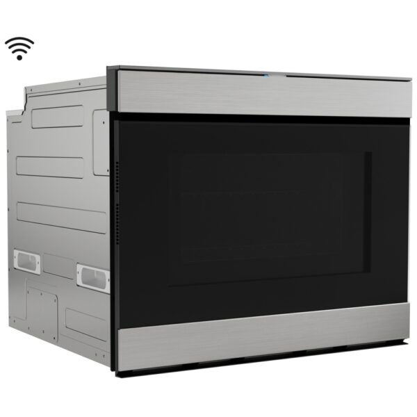 Sharp SMD2499FSC Microwave Drawer, 1.4 cu. ft. Capacity, 1500W Watts, Convection, 24 inch Exterior Width, Stainless Steel, Black Glass colour Easy Wave Open Feature - Image 3