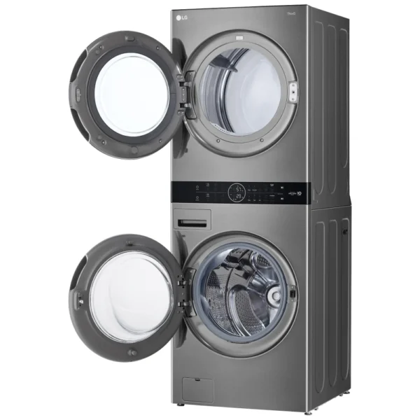 LG WKEX200HVA 27 inch Width Washer & Dryer Set, Washtower, Graphite Steel colour Washer: 8 Wash Cycles, 1300 RPM Spin Speed, Steam Clean, Wifi Enabled, 5.2 cu. ft. Capacity Dryer: 7.4 cu. ft. Capacity, Electric - Image 7