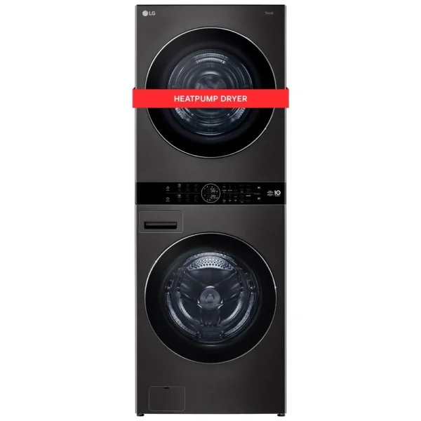 LG WKHC252HBA 27 inch Width Washer & Dryer Set, AI DD, TurboWash 360, Washtower, Black Stainless Steel colour Washer: 6 Wash Cycles, Wifi Enabled, 5.8 cu. ft. Capacity Dryer: 7.8 cu. ft. Capacity, Electric - Image 3