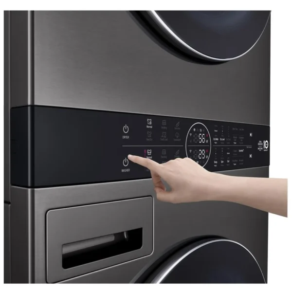 LG WKHC252HBA 27 inch Width Washer & Dryer Set, AI DD, TurboWash 360, Washtower, Black Stainless Steel colour Washer: 6 Wash Cycles, Wifi Enabled, 5.8 cu. ft. Capacity Dryer: 7.8 cu. ft. Capacity, Electric - Image 8