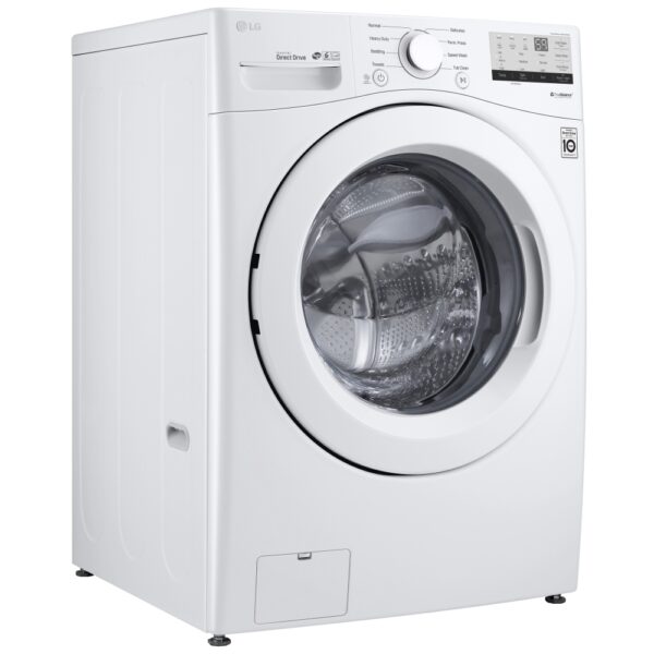 LG WM3400CW Front Load Washer, 27 inch Width, ENERGY STAR Certified, 5.2 cu. ft. Capacity, 8 Wash Cycles, 5 Temperature Settings, Stackable, 1300 RPM Washer Spin Speed, White colour