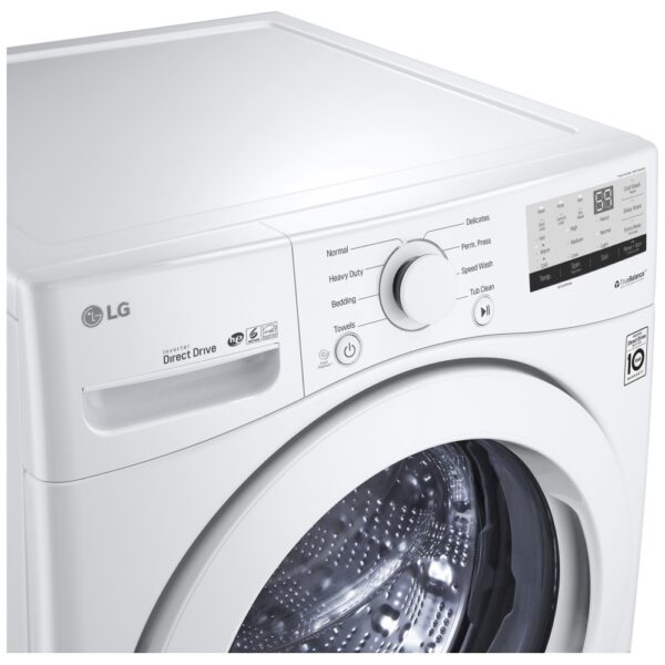 LG WM3400CW Front Load Washer, 27 inch Width, ENERGY STAR Certified, 5.2 cu. ft. Capacity, 8 Wash Cycles, 5 Temperature Settings, Stackable, 1300 RPM Washer Spin Speed, White colour - Image 6