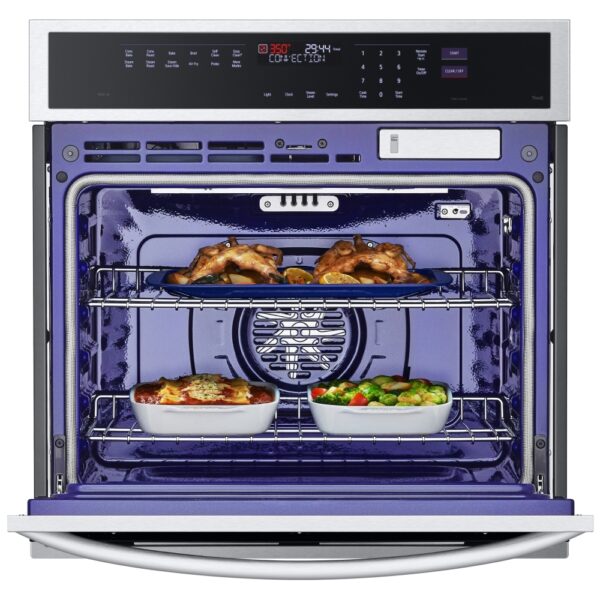 LG WSEP4727F Single Wall Oven, 30 inch Exterior Width, Convection, Self Clean, 6.4 cu. ft. Capacity, Temperature Probe, Wifi Enabled, Stainless Steel colour Air Fry, True European Convection - Image 4