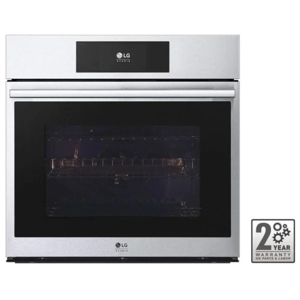 LG Studio WSES4728F Single Wall Oven, 30 inch Exterior Width, Convection, 4.7 cu. ft. Capacity, Stainless Steel colour InstaView Window, Telescopic Gliding Extension Rack, Soft Close Door, True European Convection, Steam Sous Vide, Air Fry - Image 5