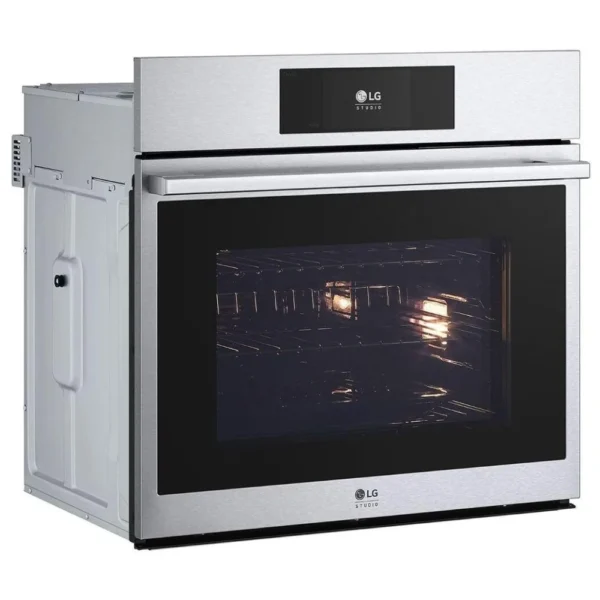 LG Studio WSES4728F Single Wall Oven, 30 inch Exterior Width, Convection, 4.7 cu. ft. Capacity, Stainless Steel colour InstaView Window, Telescopic Gliding Extension Rack, Soft Close Door, True European Convection, Steam Sous Vide, Air Fry - Image 6