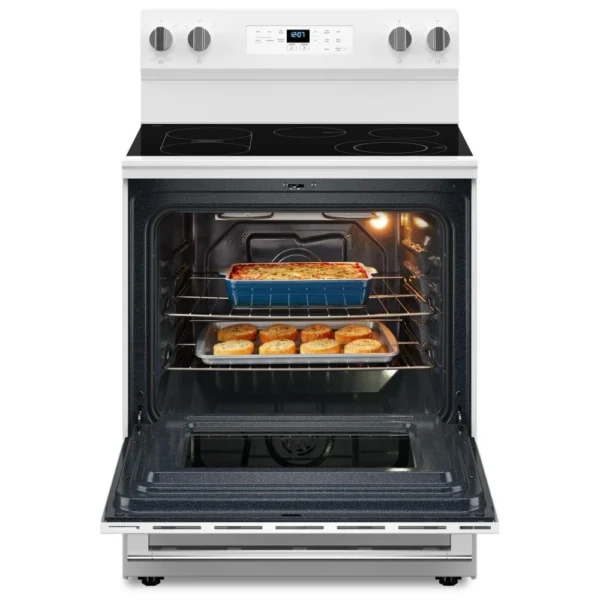 Maytag YMFES6030RW Electric Range, 30 inch Exterior Width, Self Clean, Convection, 5 Burners, 5.3 cu. ft. Capacity, Storage Drawer, Air Fry, White colour - Image 4