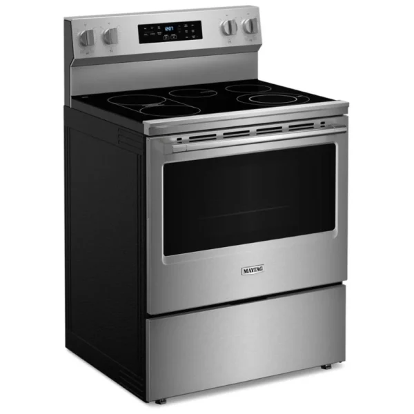 Maytag YMFES6030RZ Electric Range, 30 inch Exterior Width, Self Clean, Convection, 5 Burners, 5.3 cu. ft. Capacity, Storage Drawer, Air Fry, Stainless Steel colour - Image 4