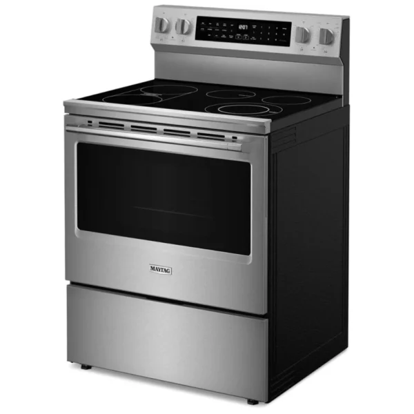 Maytag YMFES8030RZ Electric Range, 30 inch Exterior Width, Self Clean, Convection, 5 Burners, 5.3 cu. ft. Capacity, Storage Drawer, Air Fry, 1 Ovens, FingerPrint Resistant Stainless Steel colour - Image 3