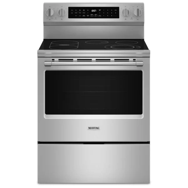 Maytag YMFES8030RZ Electric Range, 30 inch Exterior Width, Self Clean, Convection, 5 Burners, 5.3 cu. ft. Capacity, Storage Drawer, Air Fry, 1 Ovens, FingerPrint Resistant Stainless Steel colour