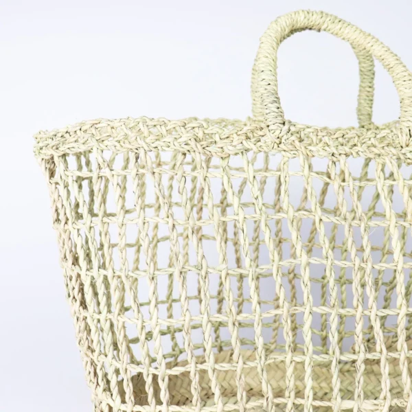 French Basket, Straw Tote Bag, Grocery Bag, Woven Bag - Image 4