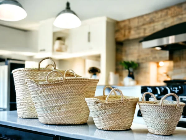 French Basket, Straw Tote Bag, Grocery Bag, Woven Bag - Image 2