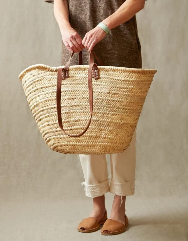 Straw Tote Bag, Strap Reusable Grocery Bag, Woven Bag - Image 2