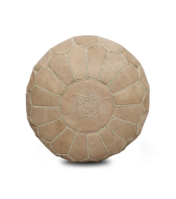 Leather Pouf Ottoman, Seat Cushion, Floor Cushion, Footstool - Image 10