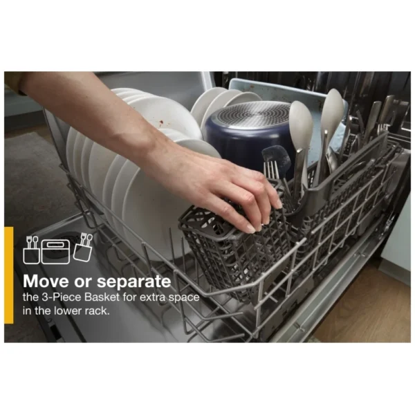 Whirlpool WDT970SAKZ Dishwasher, 24 inch Exterior Width, 47 dB Decibel Level, Fully Integrated, Stainless Steel (Interior), 5 Wash Cycles, 15 Capacity (Place Settings), Stainless Steel colour - Image 6