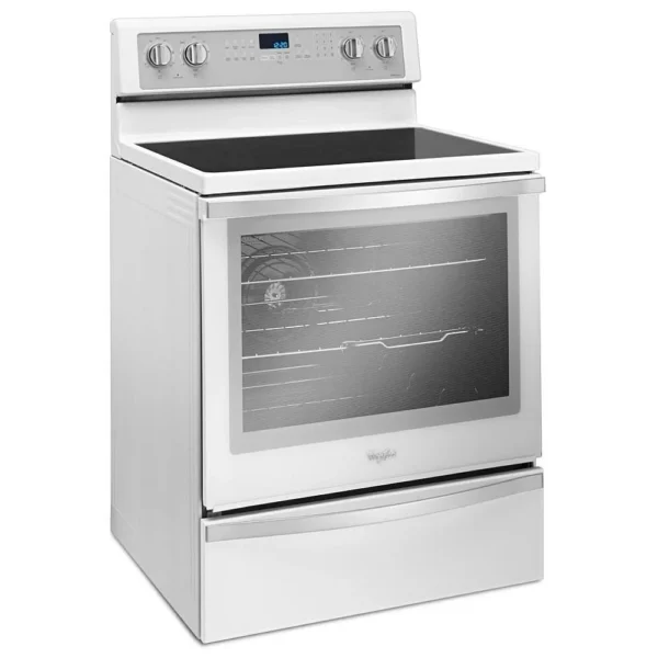 Whirlpool YWFE745H0FS Electric Range, 30 inch Exterior Width, Self Clean, Convection, 5 Burners, 6.4 cu. ft. Capacity, Storage Drawer, 1 Ovens, Stainless Steel colour True European Convection