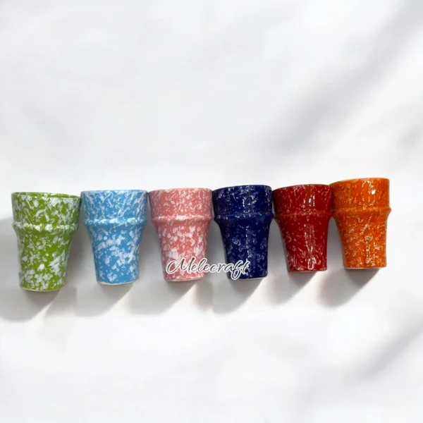 Handcrafted Ceramic Cups with Bright Colors - Image 2