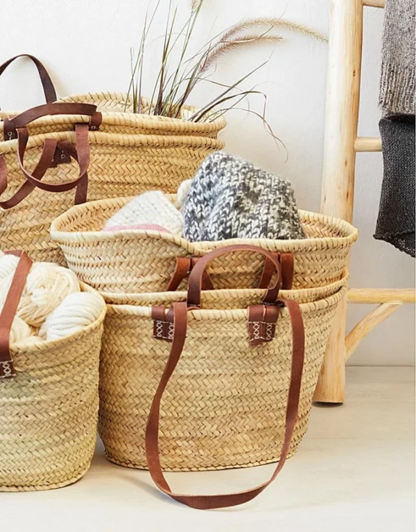 Straw Tote Bag, Strap Reusable Grocery Bag, Woven Bag