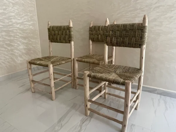 Rattan Bar Stools Handcrafted Chair, Braid Straw Stool - Image 5