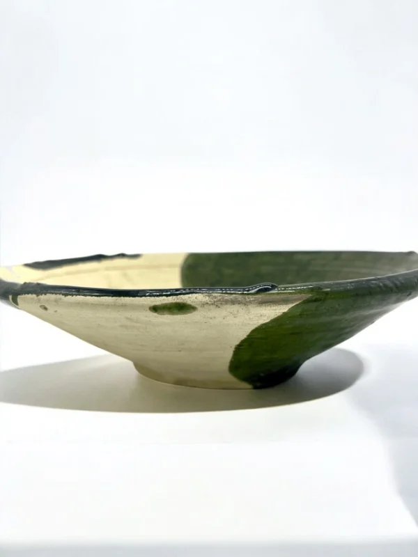 Handcrafted Tamegroute Serving Dish, 50 cm – Green Glazed - Image 2